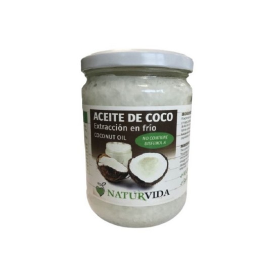 Aceite de Coco Virgen Extra Sin Gluten Eco 450g Naturvida