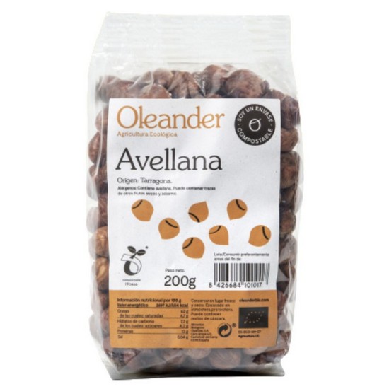 Avellana Cruda con Piel Bio 200g Oleander