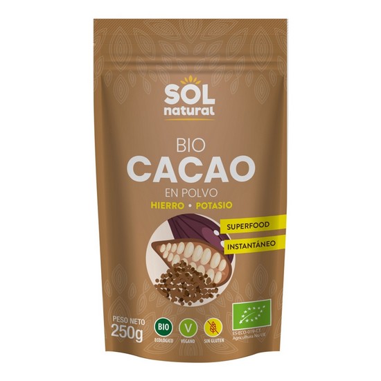 Cacao en Polvo Crudo Bio Vegan 250g Solnatural