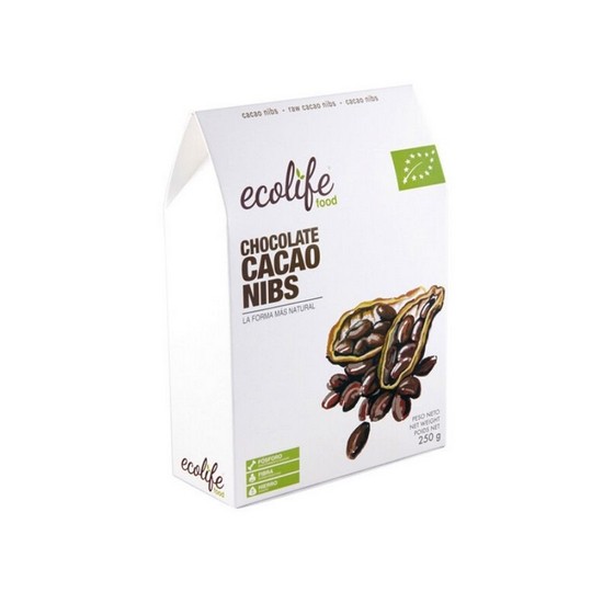 Cacao Nibs Semillas Tostado Bio Vegan 250g Ecolife Food