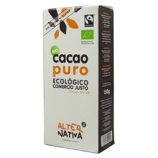 Cacao Puro Desgrasado Sin Gluten Bio Vegan 150g Alternativa3