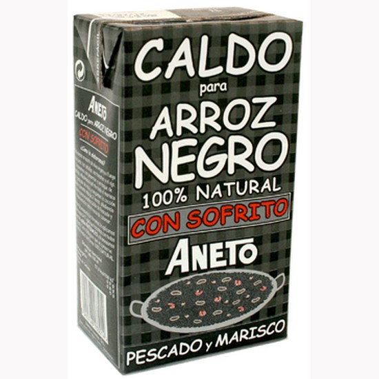 Caldo Paella Arroz Negro Sin Gluten 1L Aneto