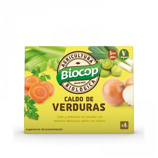 Caldo de Verduras en Cubitos Sin Gluten Bio Vegan 6 Biocop