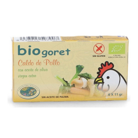 Caldo Pollo y Verduras en cubitos Sin Gluten Bio 11x6g Bio Goret