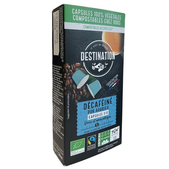 Cafe Moka Pur Arabica descafeinado Bio 10caps Destination Cafe Moka Pur Arabica descafeinado Bio 10caps Destination
