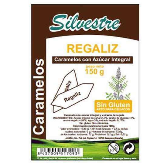 Caramelos Integrales de Regaliz Sin Gluten 150g Silvestre