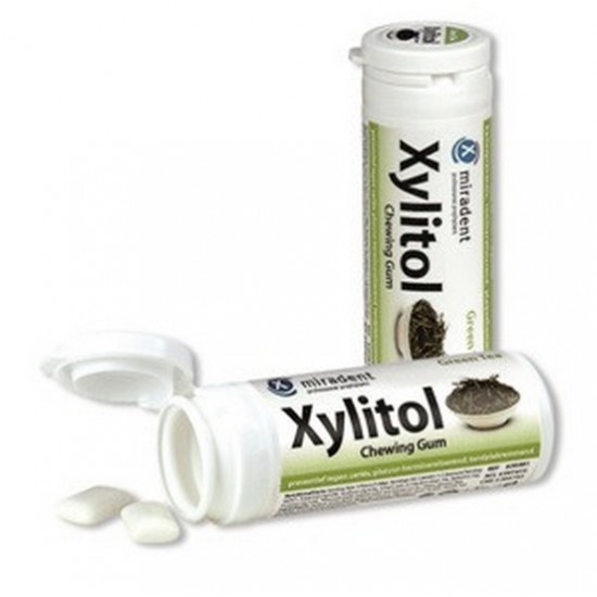 Chicles Xylitol Sabor Te Verde Sin Gluten 30chicles Miradent