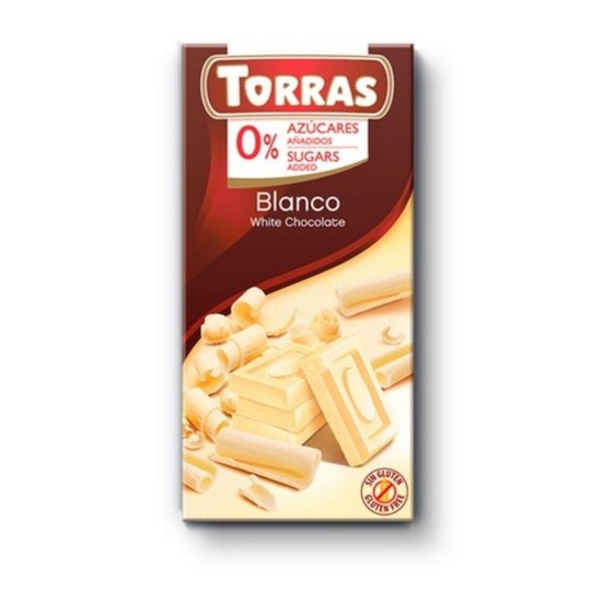 Chocolate Blanco con Maltitol Sin Gluten SinAzucar 75g Torras
