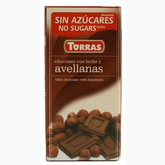 Chocolate con Leche y Avellanas Sin Gluten 75g Torras