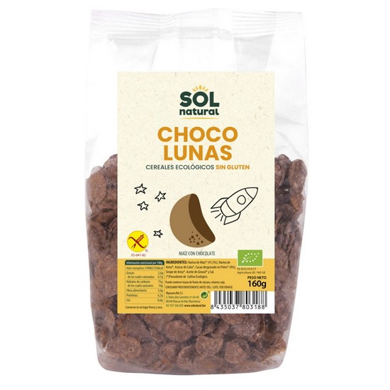 Choco Lunas Sin Gluten Bio 160g Solnatural