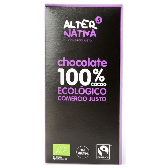 Chocolate 100% Cacao Sin Gluten Bio 80g Alternativa3