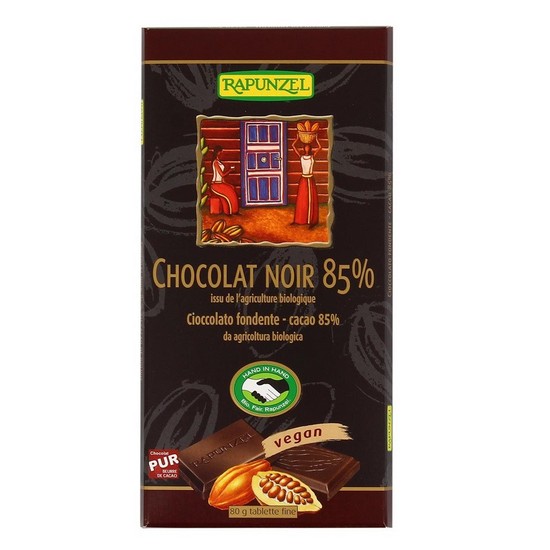 Chocolate 85% Cacao Bio Vegan 80g Rapunzel