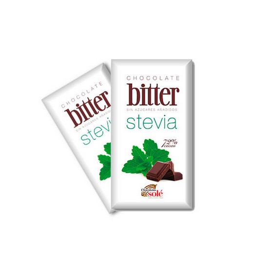 Chocolatinas Bitter con Stevia 72% Cacao Sin Gluten 30uds Chocolates Sole