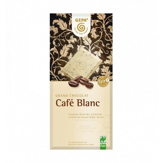 Chocolate Blanco con Trocitos de Cafe Bio 100g Gepa