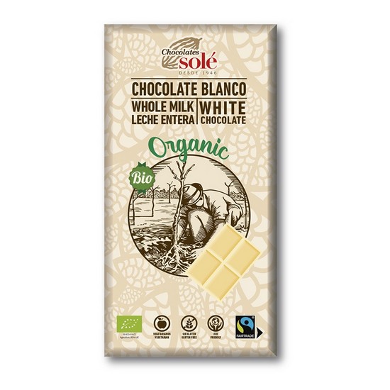 Chocolate Blanco Sin Gluten Bio 100g Chocolates Sole