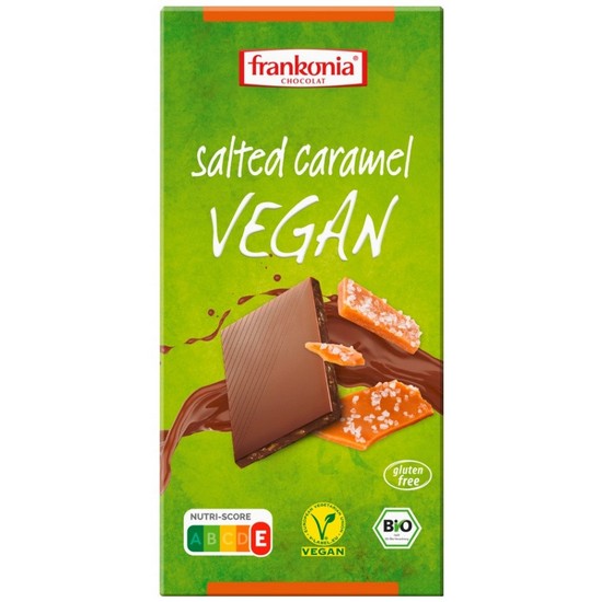 Chocolate con Caramelo Salado Sin Gluten Bio Vegan 100g Frankonia