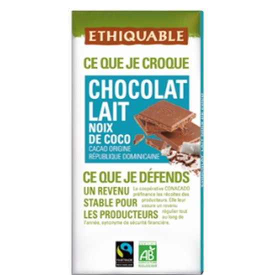 Chocolate Leche Coco Bio 100g Ethiquable