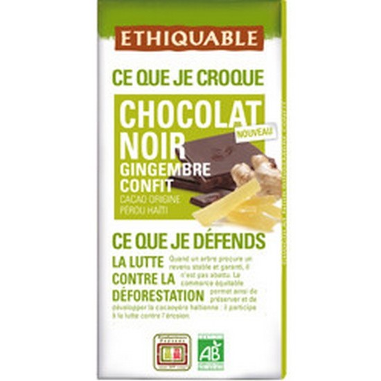 Chocolate Negro con Jengibre Confitado Bio 100g Ethiquable