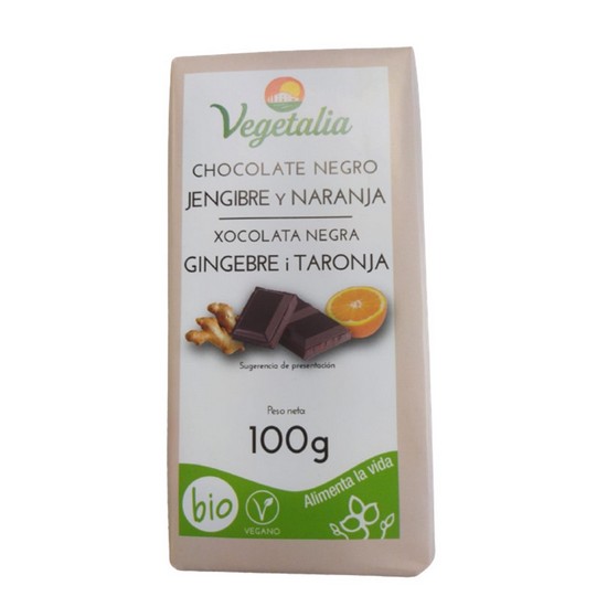 Chocolate Negro con Jengibre y Naranja Bio Vegan 100g Vegetalia