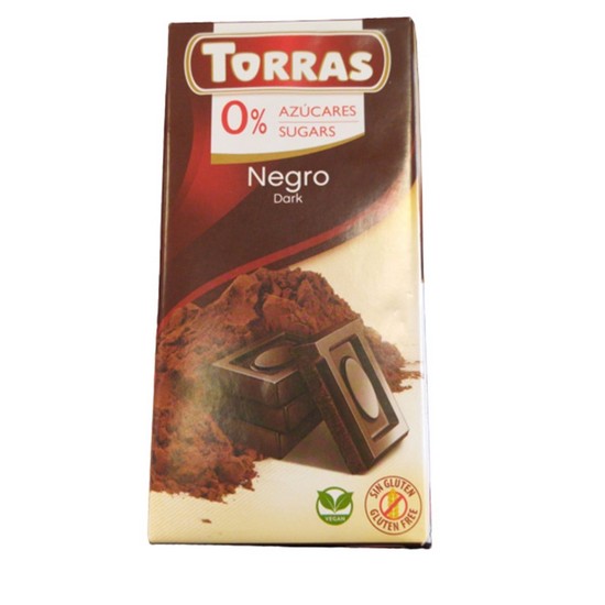 Chocolate Negro 0% Azucares Sin Gluten Vegan 75g Torras