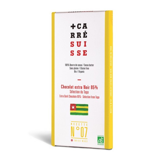 Chocolate Negro de Togo 85% Sin Gluten Bio 100g Carre Suisse