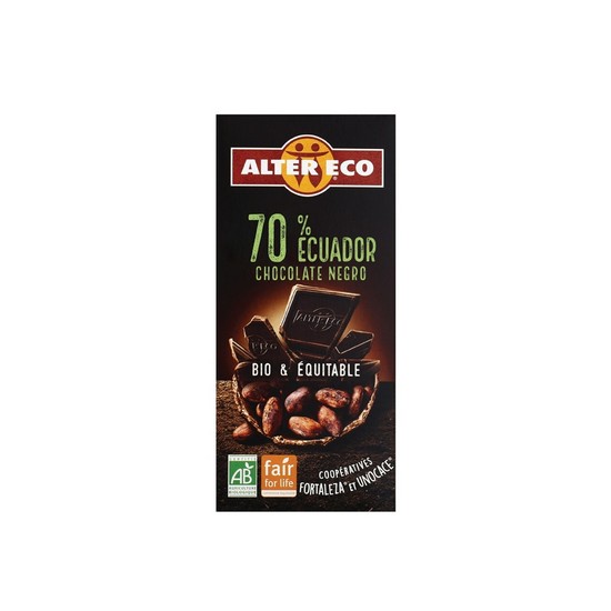 Chocolate Negro Ecuadro 70% Bio 100g Altereco