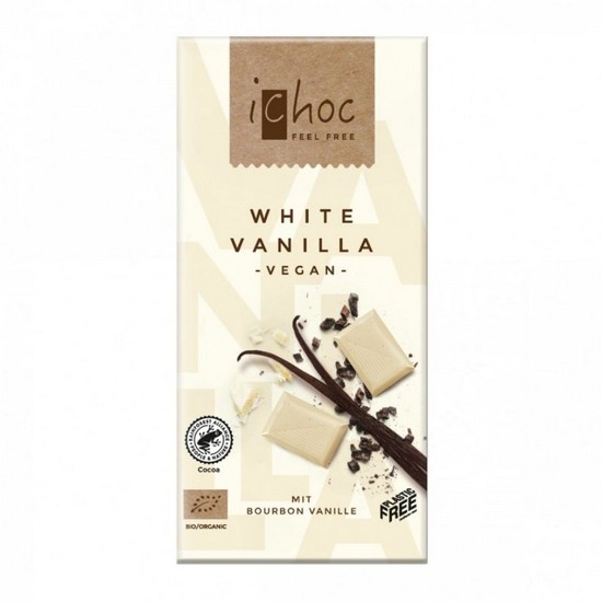 Chocolate White Vanilla Vegan 80g ICHOC Chocolate White Vanilla Vegan 80g ICHOC