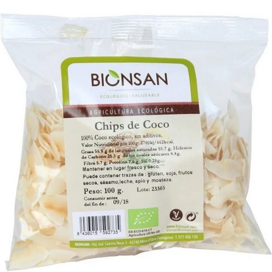 Coco Chips deshidratado Eco Vegan 100g Bionsan