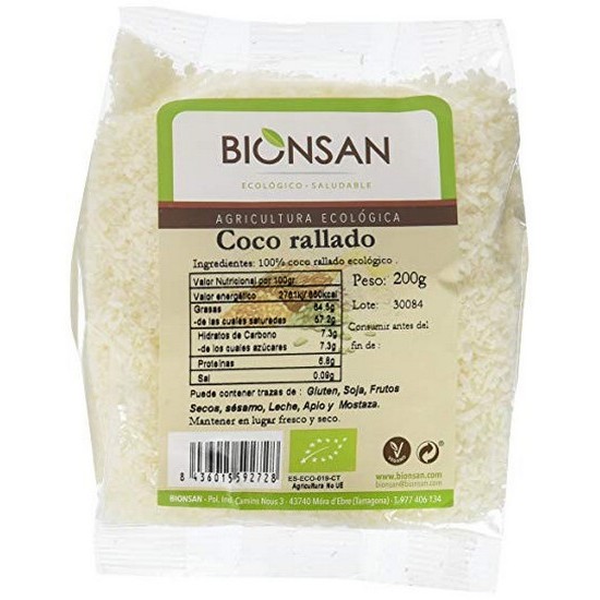 Coco Rallado Fino Eco Vegan 200g Bionsan