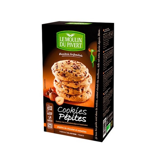 Cookies con Pepitas de Chocolate y Avellanas Bio 175g Le Moulin De Pivert