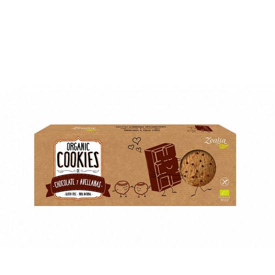 Cookies de Chocolate y Avellanas Sin Gluten Bio 9x135g Zealia