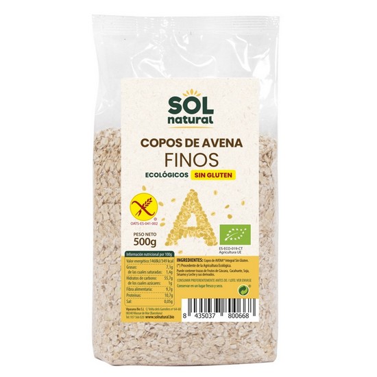 Comprar avena en grano sin gluten Sol Natural 500g online