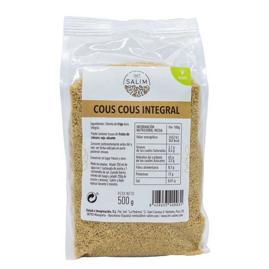 Cuscus Trigo Integral Vegan 500g Int-Salim