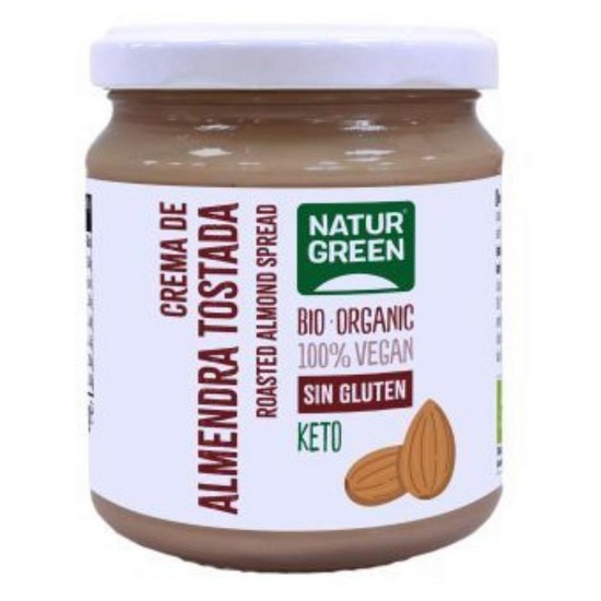 Crema de Almendras Tostadas Sin Gluten Bio Vegan 250g Natur-Green