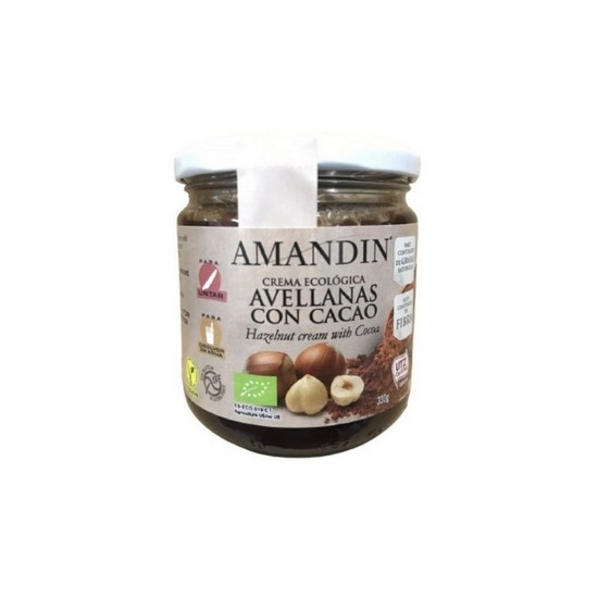 Crema de Avellanas con Cacao Sin Gluten Eco Vegan 330g Amandin