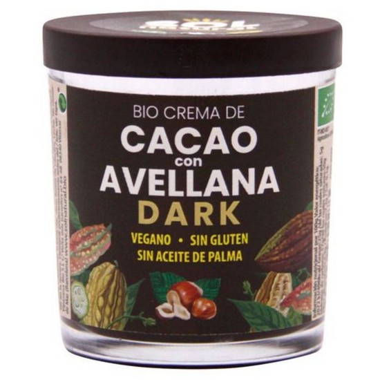 Crema Cacao Avellanas Dark Bio Vegan Sin Gluten 200g Solnatural