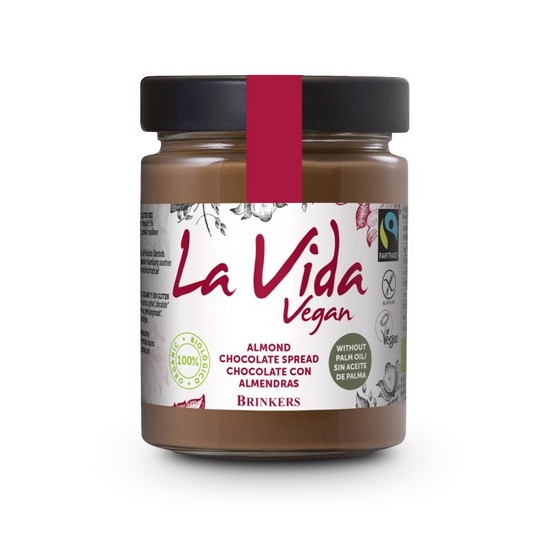 Crema de Chocolate con Almendras Sin Gluten Bio Vegan 270g La Vida Vegan