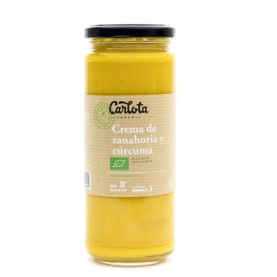 Crema de Zanahoria y Curcuma Sin Gluten Bio 450g Carlota Organic
