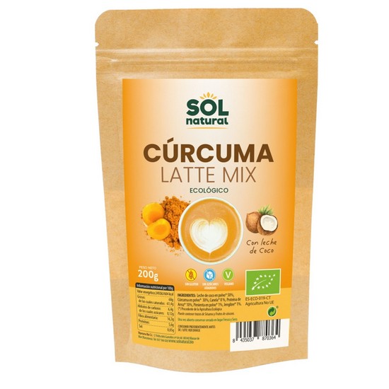 Curcuma Latte Mix Sin Gluten Vegan 200g Solnatural