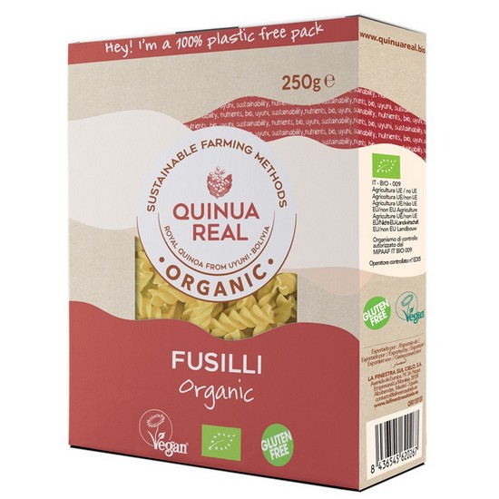 Espirales Fusilli de Arroz y Quinoa Sin Gluten Bio Vegan 250g Quinua Real