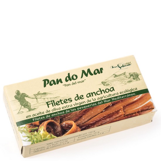 Filetes de Anchoas en Aceite de Oliva Sin Gluten Eco 50g Pan Do Mar