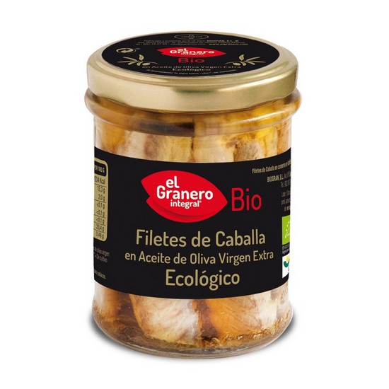 Filetes de Caballa Aceite de Oliva Virgen Extra Sin Gluten Eco 195g El Granero Integral
