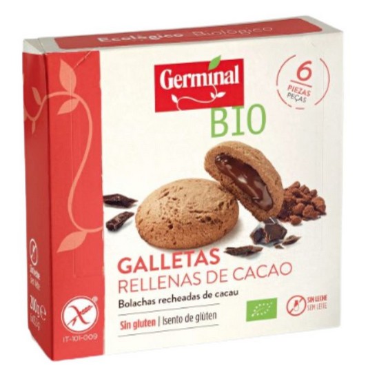 Galletas Rellenas de Cacao Sin Gluten Bio 200g Germinal