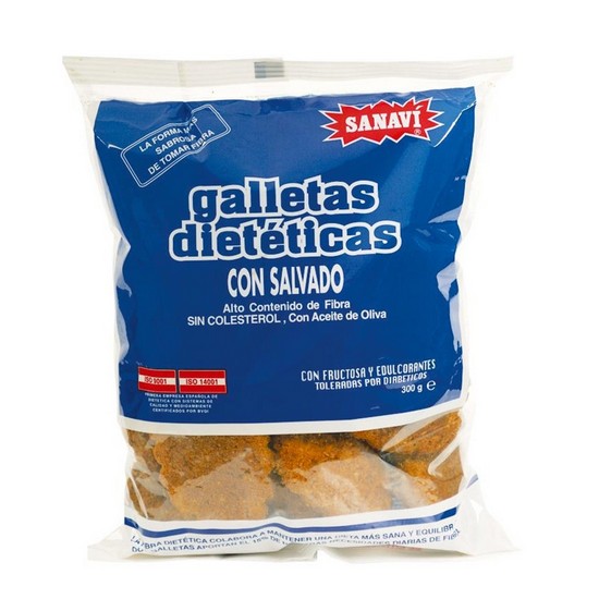 Galletas Dieteticas con Salvado Vegan SinAzucar 300g Sanavi