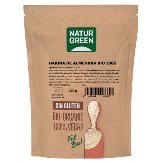 Harina de Almendra Sin Gluten Bio Vegan 300g Natur-Green