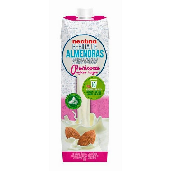 Bebida Vegetal de Almendra 0% Azucar Vegan 12x1L Nectina