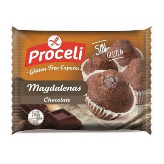 Magdalenas de Chocolate Sin Gluten 180g Proceli