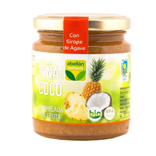 Mermelada Piña Coco Agave Bio 265g Abellan Biofoods
