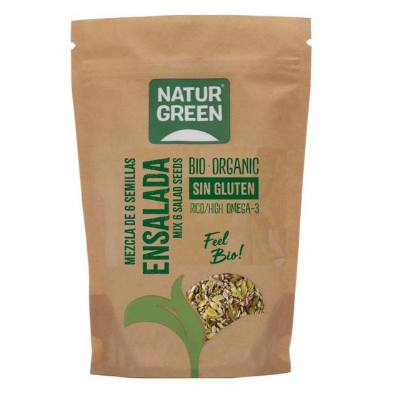 Mezcla 6 Semillas Ensalada Sin Gluten Bio Vegan 225g Natur-Green Mezcla 6 Semillas Ensalada Sin Gluten Bio Vegan 225g Natur-Green