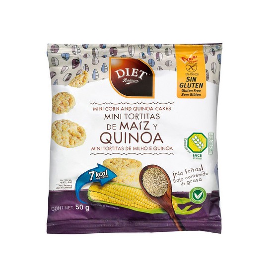Mini Tortitas de Maiz y Quinoa Sin Gluten 50g Diet-Radisson